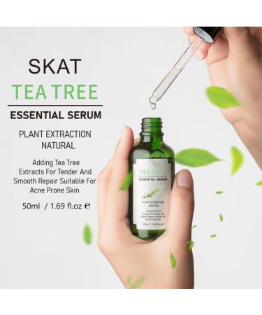Tea Tree Serum for Face Clear Skin Care Serum with Tea Tree Peppermint and Eucalyptus Oils for Face Helps Target Redness Bumps  - Buy Online on GoSupps.com