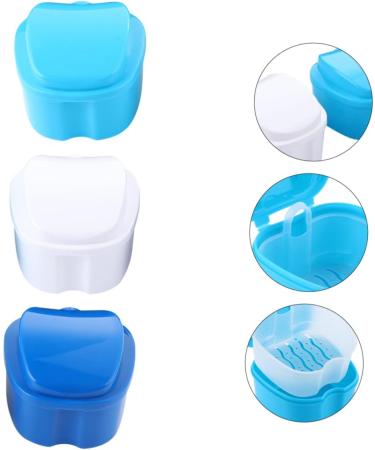 Lurrose 3 Series Press Box - Travel Case for Denture Prostheses Retainer & Wrong Teeth Holder - 10x9x7cm Blue - Buy Online on GoSupps.com