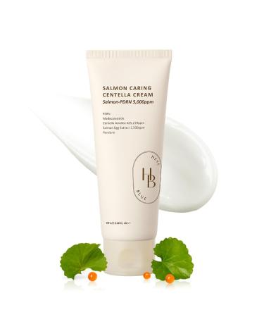Salmon Caring Centella Cream - Salmon PDRN Salmon Egg Extract Centella Madecassoside Improve Skin Moisture Loss Restore and Rejuvenate Low Irritation Korean Skincare Valentine Gift