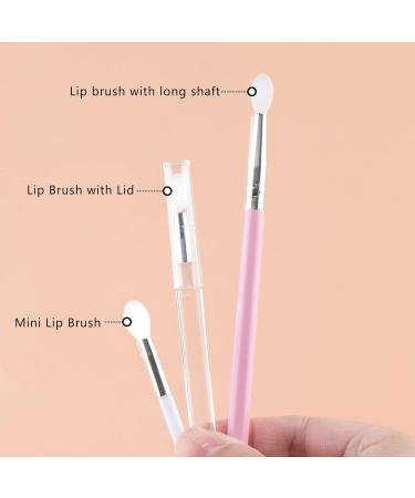 Lip Brush Silicone Reusable Lip Balm Double Sided Mini Lipstick Applicator Brushes for Lipstick Lip Glaze Eye Shadow ABS Tube Transparent - Buy Online on GoSupps.com