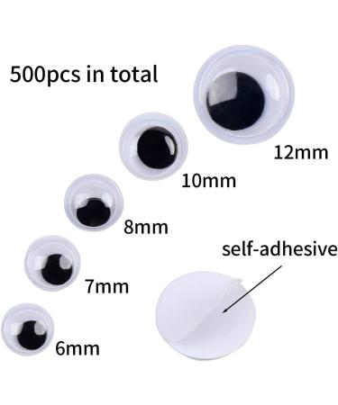 DECORA 500pcs Black Wiggle Googly Eyes for Crafts - 6mm to 12mm Self-adhesive Decorations - Buy Online on GoSupps.com