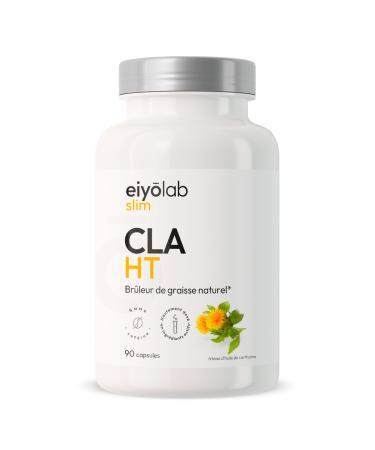 CLA HT | 100% Natural Burner | Targeted Action on Abdominal Fat | 3000mg per Serving | 80% Conjugated Linoleic Acid | 90 Capsules for Men and Women | Made in France Eiyolab