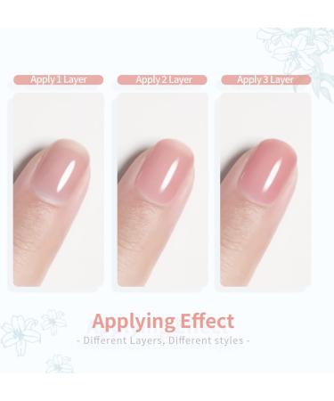 RARJSM Icy Jelly Gel Nail Polish Set of 6 Translucent Colors Sheer Rose Nude Tone Gel Polish LED UV Gel Clear Milky Light Pink Red Brown French Manicure Curing Requires 7.5ml DIY Home Nail Salon Icy Jelly Set - Buy Online on GoSupps.com