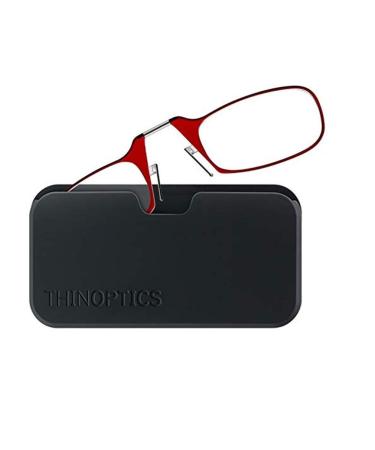 Thinoptics Reading glasses with universal compactui - compact foldable reading glasses with flex -fit technology - 1.00 1.50 2.00 2.50 diopters - visual aid optics glasses reading aid for women men red 1.5 x
