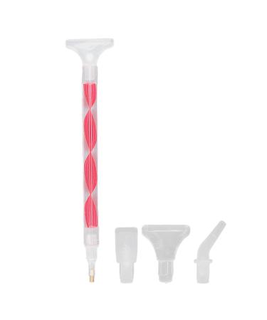 Art Painting Pen Kit Picker Dotting Pen Anti Fatigue with 5 Replacement Pen Heads for Nail Art (Red)