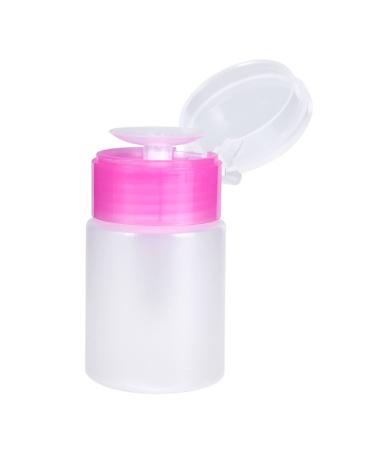 60 ML Pump Dispenser Bottle Nail Polish Remover Cleanser Dispenser Nail Art Tool 2 Colors Plastic Liquid Container with Flip Top Cap Empty Travel Containers for Cosmetic Lotion Face Toner(Pink)