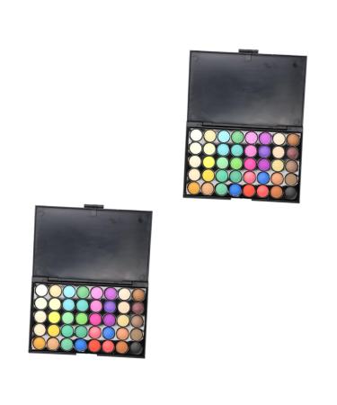 Beavorty 2pcs 40 Eyeshadow Girls Pallet Shadow Cosmetic Pearly Colors Ladies Multicolor Lustre for Smoky 1 count (Pack of 1) As Shownx2pcs