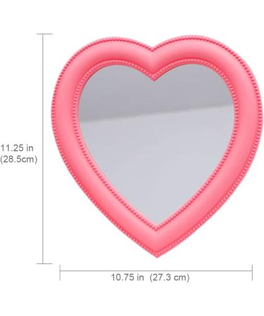 Utavu Heart Shaped Mirror - Pink Aesthetic Makeup Mirror for Bedroom & Vanity | Cute Heart Desk Mirror & Wall Decor for Valentine's Day and Kawaii Room | Best Room Accessories - Buy Online on GoSupps.com