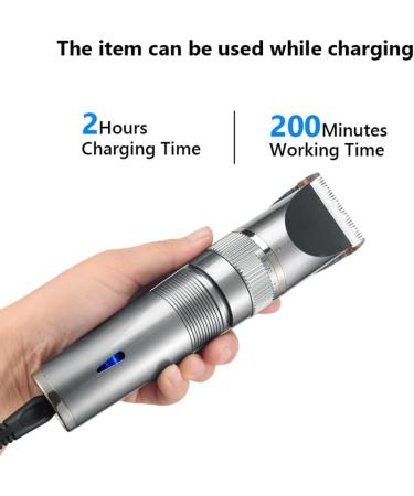 Firstrays 1Set Professional Hair Clipper Men Haircut Ceramic Blade Shave Hair Clipper Silver - Buy Online on GoSupps.com