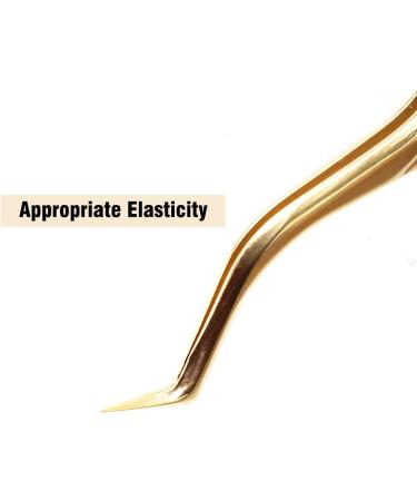 Professional Stainless Steel Lash Tweezers for Mega Volume and Mink Eyelashes - Gold-K06 - Buy Online on GoSupps.com