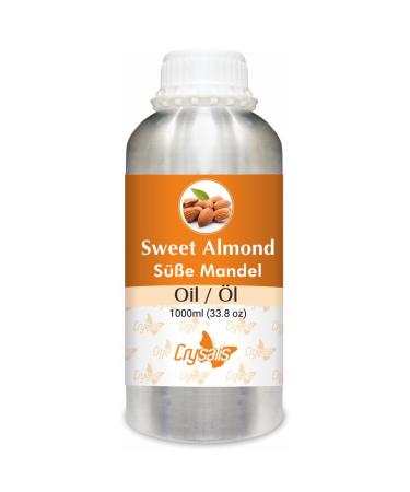 ORGANIC ZING Organic Zing Sweet Almond Oil (Prunus Amygdalus) | Pure and natural essential oil for skin care hair care massage 1000 ml