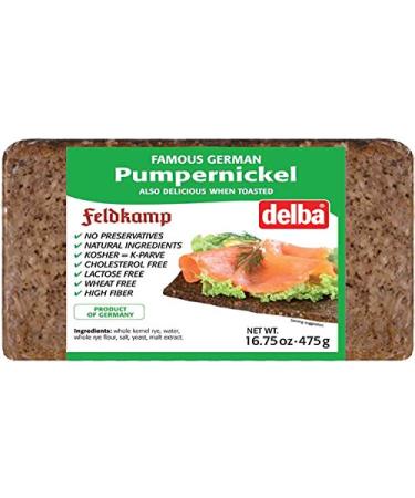Delba Famous German Pumpernickel Bread, 16.75 Ounce (Pack of 12) 1.04 Pound (Pack of 1)