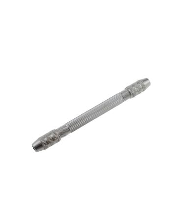 RLECS Mini Double Head Hand Twist Wire Crimped Copper Terminal Style 4 Openings 105mm Length Silver Tone