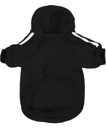 Ducomi Dog Sweater with Hood - Warm & Soft Single-Colored XS Black Clothing for All Breeds - Buy Online on GoSupps.com