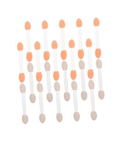 Baluue 50pcs Two-color Eyeshadow Brush Sponge Eyeshadow Brushes Woman Makeup Tools Plastic Handle White