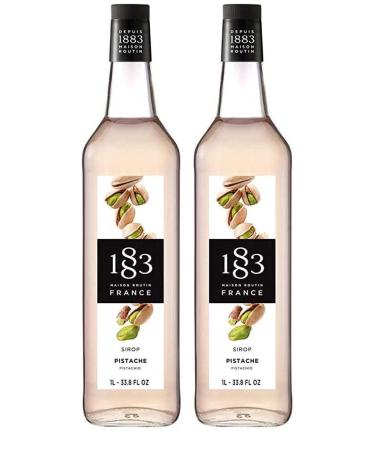 Maison Routin 1883 Pistachio Flavour Syrup 1L Glass Bottle 2 Pack Pistachio 1 l (Pack of 2)