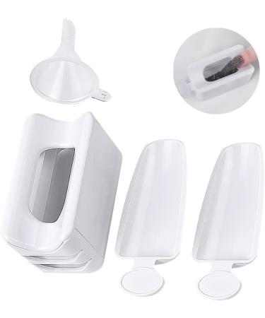 BOKIOESDE Nail Dip Container with Funnel Dipping Powder Holder Glitters Rhinestones Collecting Storage Box Manicure Pedicure - Buy Online on GoSupps.com