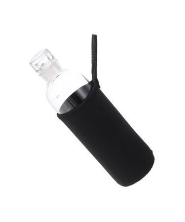 Alipis Clear Time Glass Scale Holder Water Juice Bottle with Cup Transparent Portable Drinking Practical 23.5X6.5X6.5CM Transparent