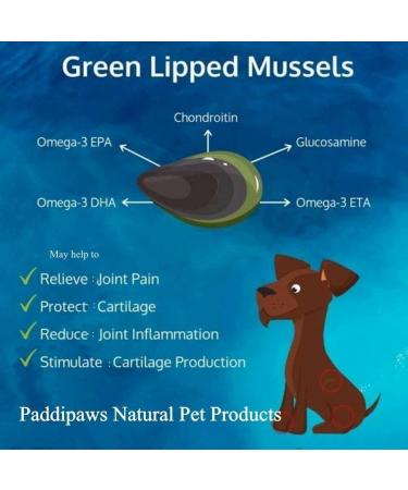 PADDIPAWS High Strength Green Lipped Mussel for Dogs with added Vitamin C - Natural Dog Joint Supplements - Aids Stiff Joints in Dogs - Hip and Joint care for Dogs - 90 Twist and Sprinkle Capsules - Buy Online on GoSupps.com