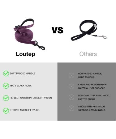 Loutep Reflective Dog Training Lines - Extra Long Leash 3m to 30m | Strong Nylon Rope with Padded Handle for Large Medium & Small Dogs - Violet - Buy Online on GoSupps.com