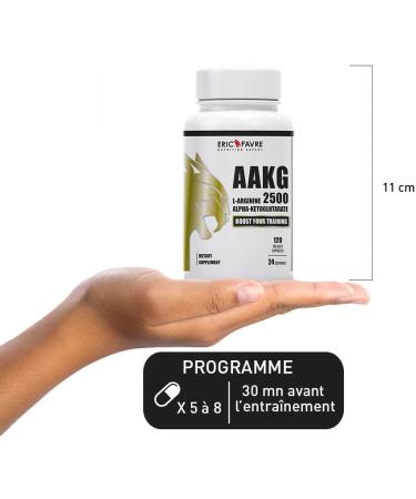 ARGININE MUSCULATION - L-ARGININE ALPHA-KETOGLUTARATE Capsules AAKG 2500 - Special Intense and Effective Sports Training - French Laboratory Eric Favre - Buy Online on GoSupps.com