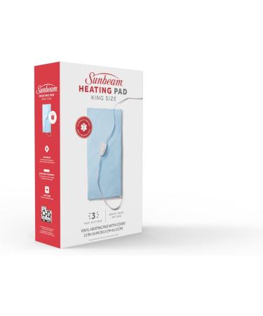 Sunbeam Extra Large Heating Pad for Back, Neck, and Shoulder Pain Relief - Moist Heat Option - 12x24, Blue - Buy Online on GoSupps.com