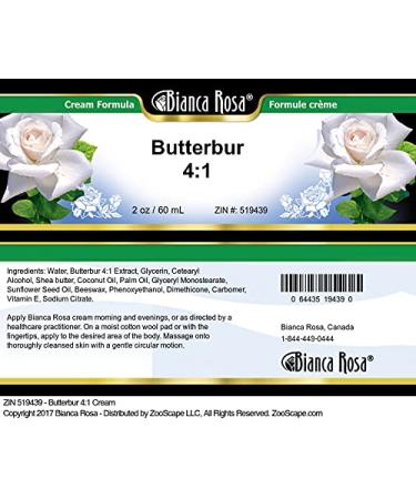 Bianca Rosa Butterbur 4:1 Cream (2 oz ZIN: 519439) - Buy Online on GoSupps.com