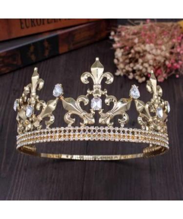 YOVECATHOU Royal King Crown - Metal Prince Crowns Tiaras for Birthday, Prom, Halloween - Gold - Buy Online on GoSupps.com
