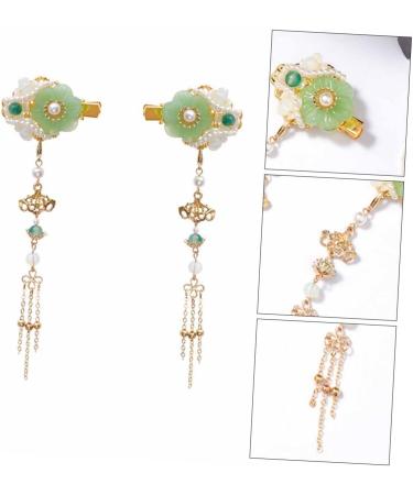 MAGICLULU 2 Pairs Tassel Hair Clip Chinese Hair Barrettes Hanfu Hair Accessories Clips for Hair Accessories Chinese Jade Hair Accessories Chinese Wedding Hair Clip Miss Hairpin Pearl China - Buy Online on GoSupps.com