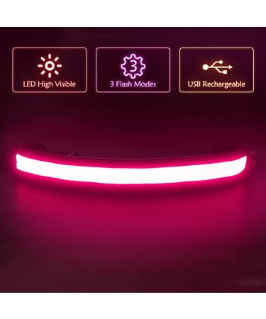 Illumifun Elastic LED Running Belt - USB Rechargeable Pink Waistband for Running, Cycling, Camping - High Visibility Safety Light - Buy Online on GoSupps.com