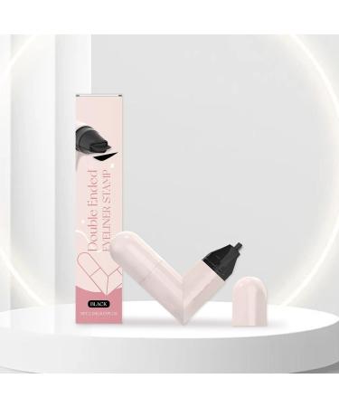 Eye End Stamp Double Tip Winged Eyeliner Stamp Pen with Precise Stencil Quick Dry Waterproof Makeup for Beginners and Professionals 105ml +105ml Black - Buy Online on GoSupps.com