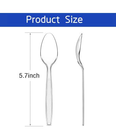 100 Pcs Plastic Spoons 6 Inch Reusable Plastic Spoons Disposable Heavy Duty Spoons Robust Cutlery Sets for Birthday Party BBQ Picnic Home Office and Restaurant Use Clear - Buy Online on GoSupps.com