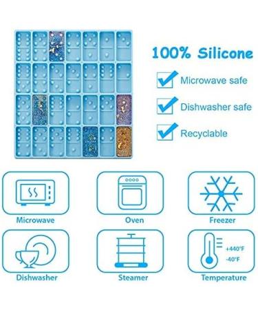 28-Cavity Domino Mold for Epoxy Resin, Clay, and Candy Making - Silicone Pendant Mold for Jewelry and Cake Decorating (Blue 125g) - Buy Online on GoSupps.com