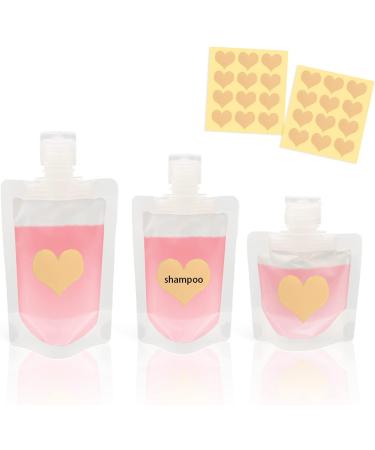 SMMUSEN Travel Size Refillable Empty Squeeze Pouch Portable TSA Approved Empty Cosmetic Pouch Bag Leakproof Stand Up Spout Bags Containers Foldable for Toiletries Lotion Shampoo Clear 30/50/100 - Buy Online on GoSupps.com