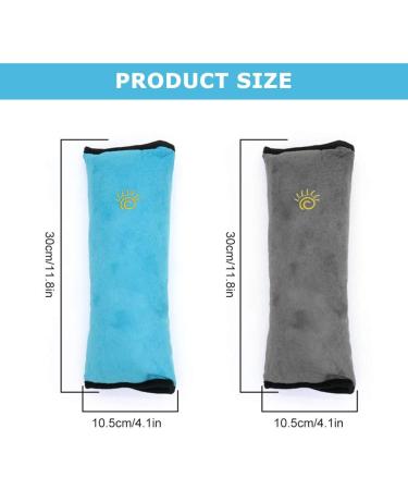 MHwan Super Soft Cotton Seat Belt Pads 2 PCS - Head and Neck Support for Child & Adult, Blue & Gray Seatbelt Strap Cover - Buy Online on GoSupps.com