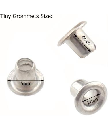 200pcs 2MM Tiny Grommets Eyelets  Self-Backing Eyelets for Beads Crafting Clothes  Leather  Canvas (2MM  Silver) 2MM Silver - Buy Online on GoSupps.com