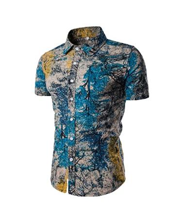 Pants and Vest Set for Men Men Summer Fashion Top Short Sets Casual Hawaiian Beach Short Men Suit Coat Suede Large Blue