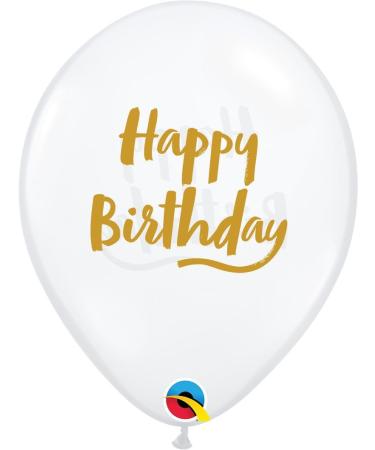 Shop Qualatex 11" Brush Script Birthday Balloons - Clear | International Shipping Available - Buy Online on GoSupps.com
