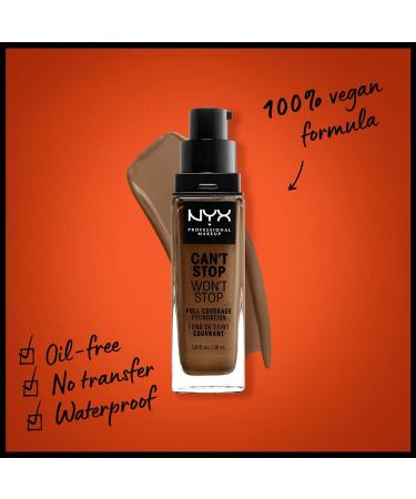 Nyx Can't Stop Won't Stop Full Coverage Foundation- Deep Sable 18 | Long-Lasting Matte Finish - Buy Online on GoSupps.com