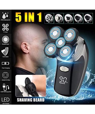 5D Floating Heads Electric Shaver - 5 in 1 Rechargeable Razor & Hair Clipper for Men | Nose & Ear Trimmer & Facial Cleaning Brush - International Shipping - Buy Online on GoSupps.com