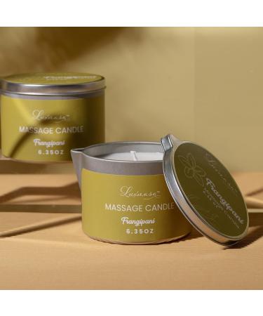 Organic Soybean Wax Scented Candle - Jojoba Oil Infused Massage Candle for Couples - 6.35OZ Frangipani Gift - Buy Online on GoSupps.com