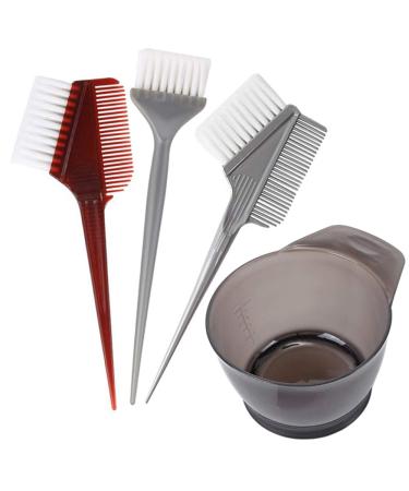 4 PCS Professional Salon Hair Coloring Dyeing Kit 2021 Version Hair Dye Brush and Bowl Set - Dye Brush & Comb/Mixing Bowl/Tint Tool