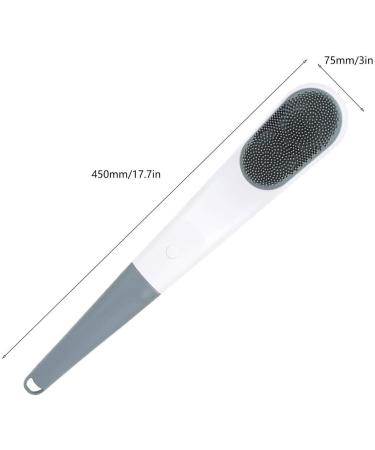 Electric Silicone Bath Brush - Waterproof Vibrating Body Shower Cleansing & Massager - Long Handle Multi-functional Design (Gray) - Buy Online on GoSupps.com