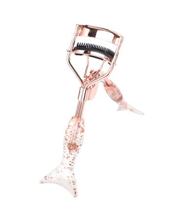Shakven Eyelash Curlers for Girls - Small Fish Tail Shape Eye Curler with Comb Teeth | Portable Makeup Supplies Beautiful Ergonomic Eyelash Tools for Eye-Opening Lifted Lashes A4 Electroplated Rose Gold With Black Comb Rose Go