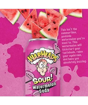  Nassau Candy Warheads Sour! Watermelon Flavoured Soda 355ml (Pack of 12) - Buy Online on GoSupps.com