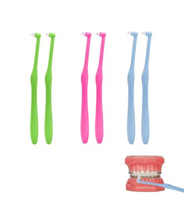 Insert stream brush 6 stucco insert brush toothbrush braces braces toothbrush soft slim toothbrush for orthodontic bridges and bridges Detailed cleaning 3 color