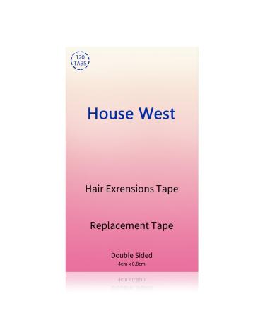 Hair Extension Tape 120 Tabs Double Sided Replacement Tape for Hair Extensions No Shine Double Sided Tape in Tape Replacement 4-6 Weeks Hold 10 Sheet Total 120 Pieces 4 * 0.8cm Shine Free Hold.