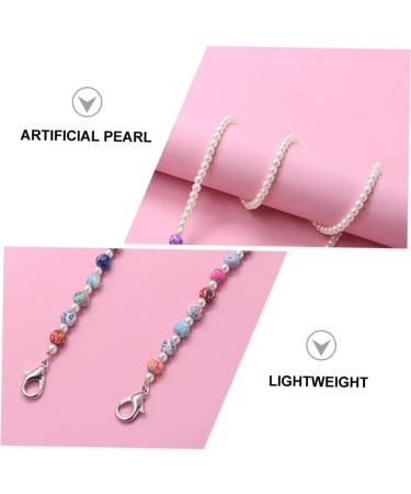 Frcolor 4-Piece Anti-Drop Chain Holder for Masks & Sunglasses - Kids & Adults | Pearl Strap & Rope for Glasses - Buy Online on GoSupps.com