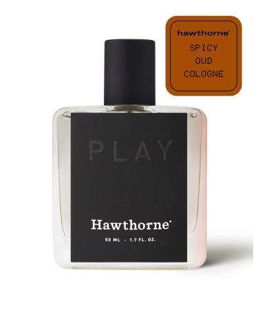 Hawthorne Sophisticated and Spicy Oud Cologne. A Rich and Captivating Fragrance of Rare Agarwood with Seville Orange and Egyptian Geranium Notes. 50 mL - 1.7 Fl Oz. Sophisticated & Spicy Oud