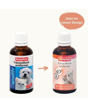 Beaphar Sensitive Tear Stain Remover for Dogs & Cats - Mild Formula with MSM - Alcohol-Free - 50ml - Buy Online on GoSupps.com
